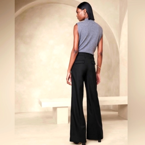 Banana Republic Lido Wide Leg Black Pants Size 4 - Picture 3 of 10